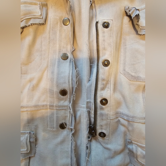 Jakett New York Meryl Waxed Suede Leather Jacket in Ice Blue, Size Small - Picture 11 of 13